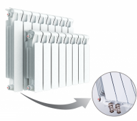 Радиатор биметаллический секционный Rifar Monolit Ventil 500 х 12 секций (подключение нижнее справа)