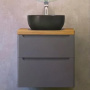 Мебель для ванной Jorno Wood 60, серая, светлая столешница