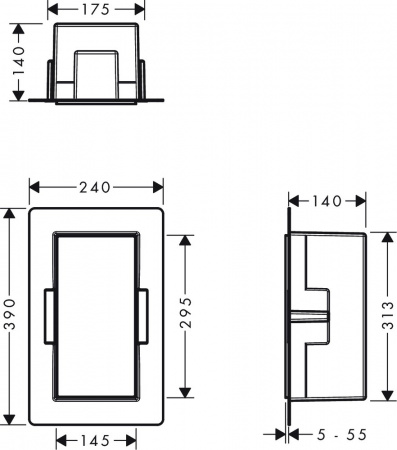 Полка Hansgrohe XtraStoris Minimalistic 56076670 матовая черная