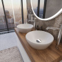 Мебель для ванной с раковиной Duravit D-Neo 40: столешница 120, дуб французский, без отверстий + 2 тумбы 60, + 2 раковины