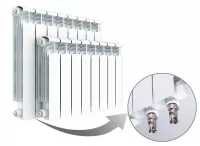 Радиатор алюминиевый секционный Rifar Alum Ventil 500 х 6 секций (подключение нижнее слева)